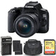 Canon EOS 250D/Rebel SL3 with 18-55mm III Lens + Extra Battery 32GB Case Bundle Canon