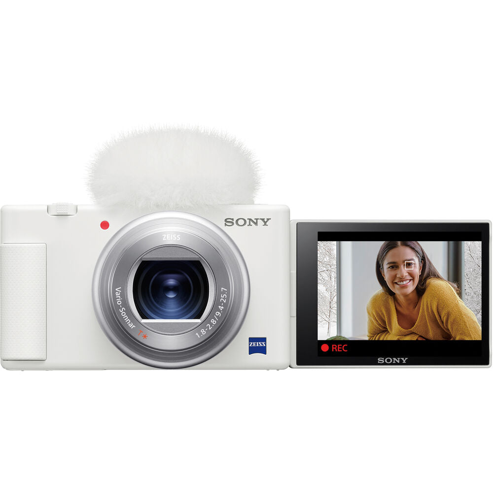 Sony ZV-1 20.1MP Digital Camera (White) - Essential 32GB Bundle