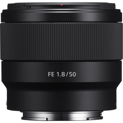 Sony FE Autofocus Motor 50mm f/1.8 Lens (Black) - Essential UV Filter Bundle