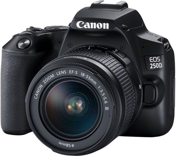 Canon EOS 250D / Rebel SL3 DSLR with 18-55mm (Black) - Essential 32GB Bundle