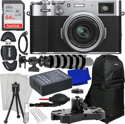 FUJIFILM X100VI Digital Camera (Silver) 16821822 - 12PC Accessory Bundle