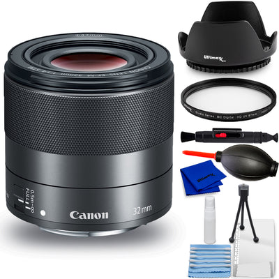 Canon EF-M 32mm f/1.4 STM Lens 2439C002 - 7PC Accessory Bundle