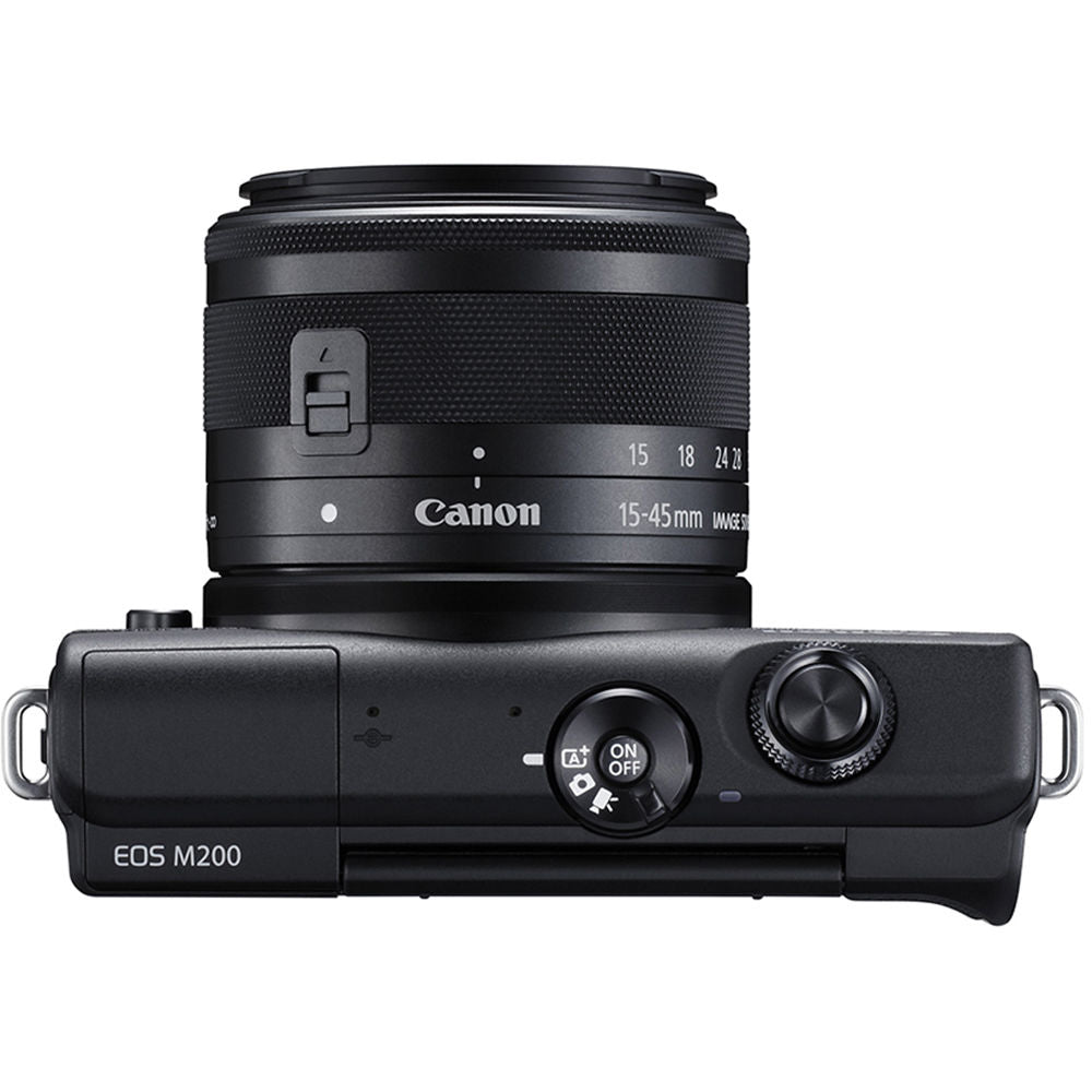Canon EOS M200 Digital Camera with 15-45mm Lens (Black) - 20PC Accessory Bundle