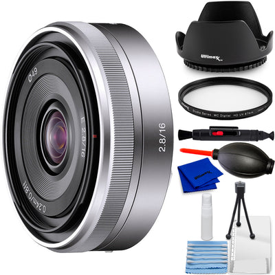 Sony E 16mm f/2.8 Lens SEL16F28 - 7PC Accessory Bundle