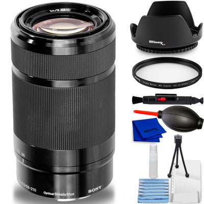 Sony E 55-210mm f/4.5-6.3 OSS E-Mount Lens (Black) - Essential UV Filter Bundle