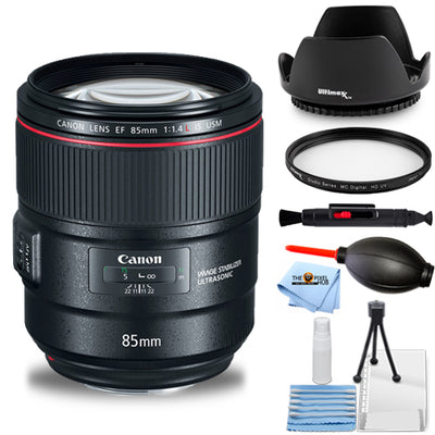 Canon EF 85mm f/1.4L IS USM Lens 2271C002 - Essential Accessory Bundle