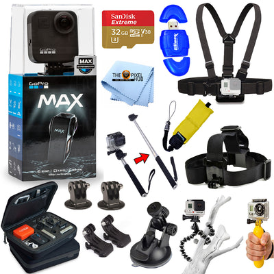 GoPro MAX 360 Action Camera All In 1 PRO ACCESSORY KIT W/ 32GB SanDisk + MORE