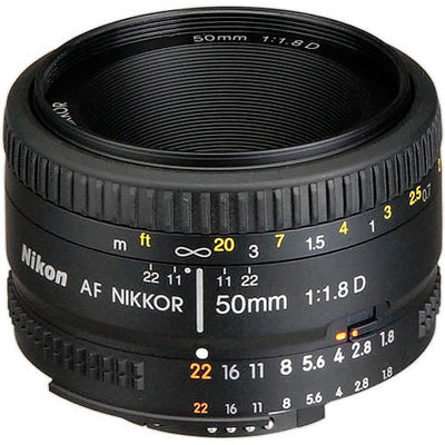 Nikon AF NIKKOR 50mm f/1.8D Autofocus Lens + Telephoto and Wide Angle Bundle