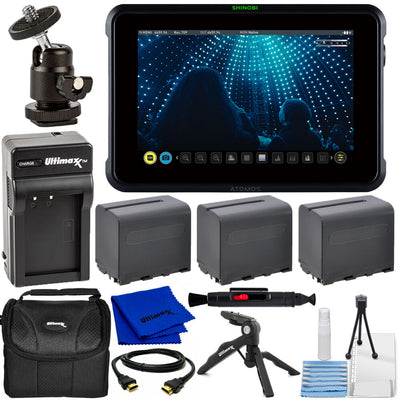 Atomos Shinobi 7" 4K HDMI/SDI Monitor ATOMSHB002 - 10PC Accessory Bundle