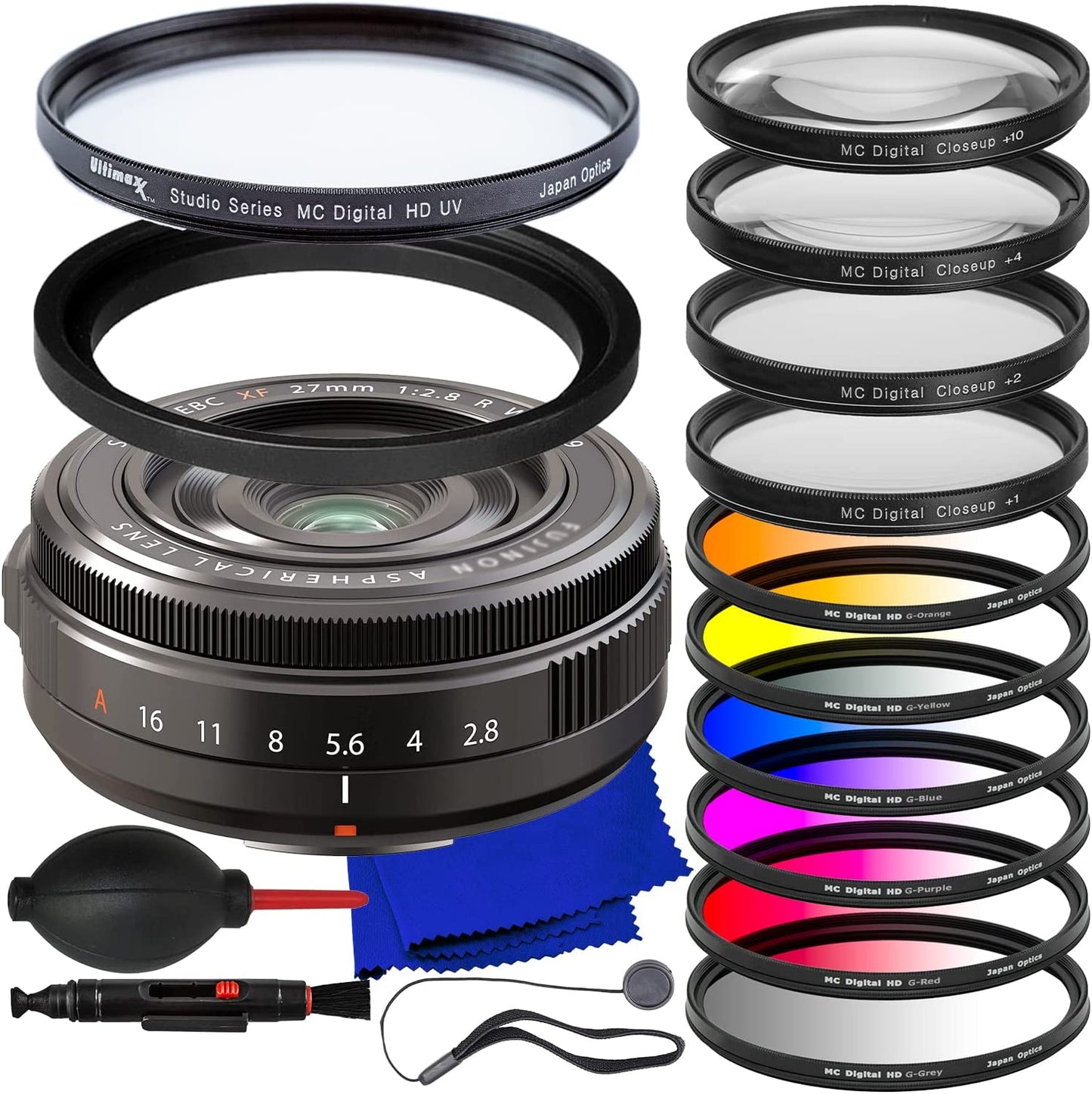 FUJIFILM XF 27mm f/2.8 R WR Lens 16670168 - 10PC Accessory Bundle