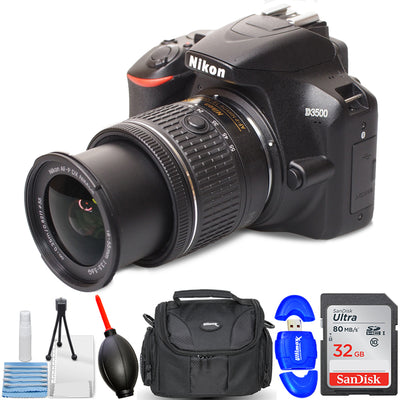 Nikon D3500 DSLR Camera with 18-55mm VR Lens 1590 - 7PC Accessory Bundle