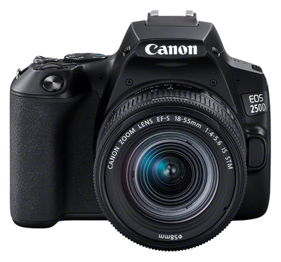 Canon EOS 250D / Rebel SL3 DSLR with 18-55mm (Black) - Essential 32GB Bundle