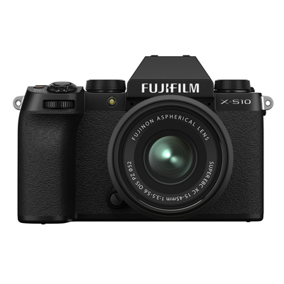 FUJIFILM Fuji X-S10 Mirrorless Camera w/ XC 15-45mm f/3.5-5.6 OIS PZ Lens Black