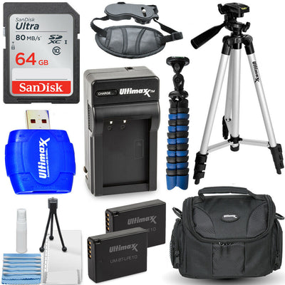 Accessory Bundle with Extra LPE10 Batteries for Canon T6 T5 T3 1100D 1200D 1300D