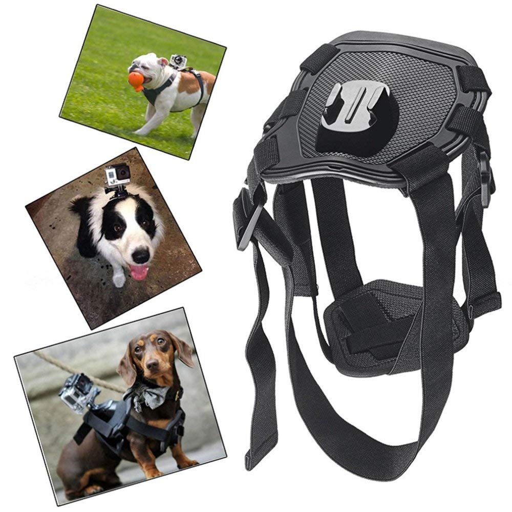 Adjustable Dog Pet Harness Back Mount Strap for GoPro HERO9 8 7 6 5 + 2 J-Hooks