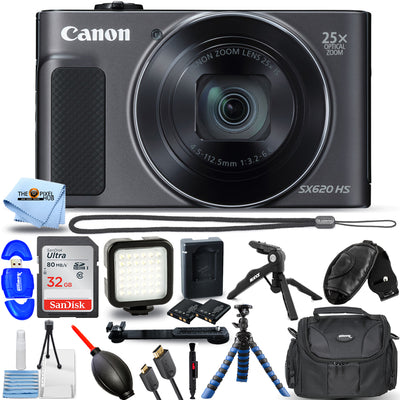 Canon PowerShot SX620 Digital Camera (Black) - 12PC Accessory Bundle