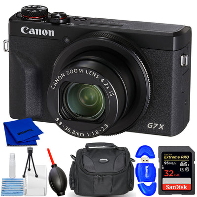 Canon PowerShot G7 X Mark III Digital Camera (Black) 3637C001 - 32GB Bundle