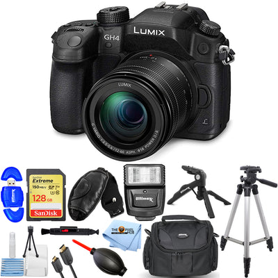 Panasonic Lumix DMC-GH4 with 12-60mm f/3.5-5.6 ASPH Lens - 12PC Accessory Bundle