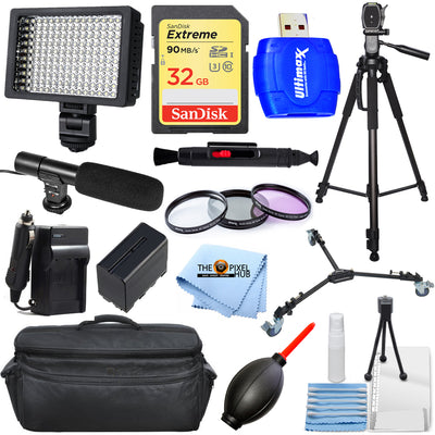 Pro Accessory Bundle for Sony HXR-MC2500 Camcorders with Tripod Dolly and More