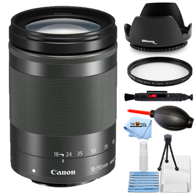 Canon EF-M 18-150mm f/3.5-6.3 IS STM Lens (Graphite) 1375C002 - UV Filter Bundle