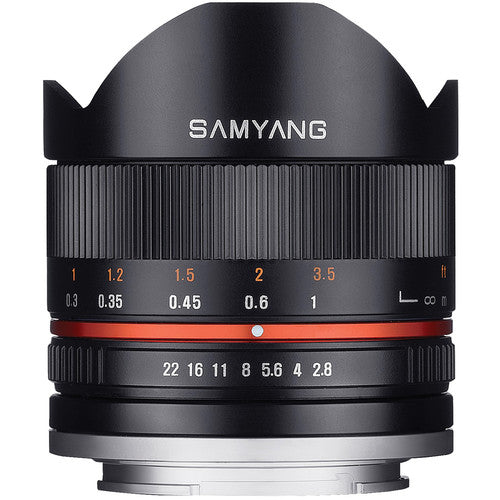 Samyang 8mm f/2.8 Fisheye II Lens for Canon EF-M Mount - SY8MBK28-M