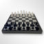 Lucite Acrylic Chess + Checkers Premium Set - Large 17.5" (Black/Silver)