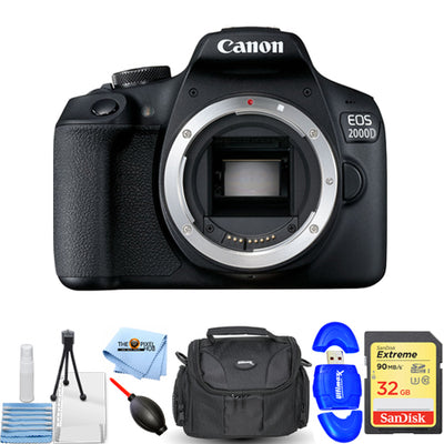 Canon EOS 2000D/Rebel T7 DSLR Camera (Body Only) - Essential 32GB Bundle
