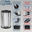 Premium Stainless Steel Trash Compression System Garbage Bin Wastebasket 40L/13G