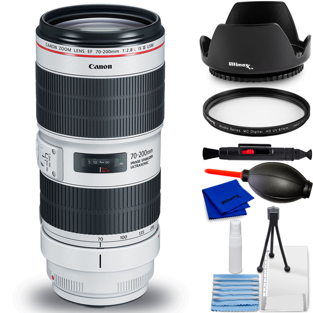 Canon EF 70-200mm f/2.8L IS III USM Lens 3044C002 - 7PC Accessory Bundle