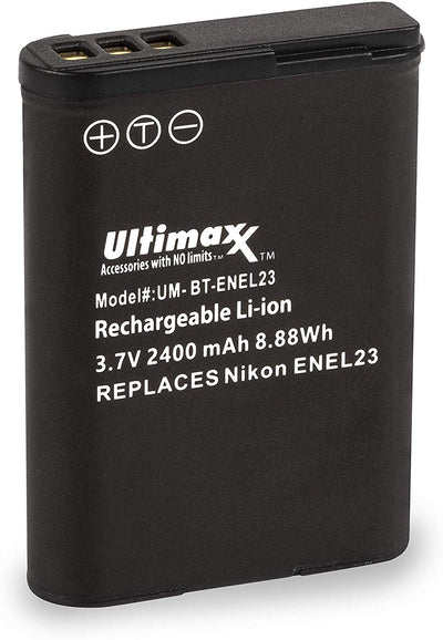 ULTIMAXX Replacement battery for Nikon ENEL23 - 2400 mah