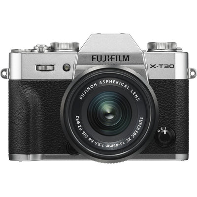 FUJIFILM X-T30 Mirrorless Digital Camera with 15-45mm Lens (Silver) 12PC Bundle