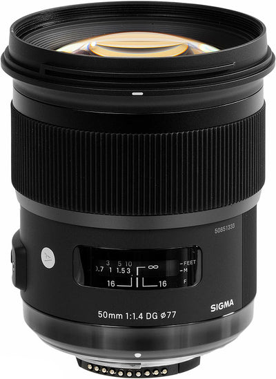 Sigma 50mm f/1.4 DG HSM Art Lens for Nikon F + Filter Kit + Lens Pouch Bundle