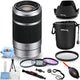 Sony E 55-210mm f/4.5-6.3 OSS Lens (Silver) SEL55210 + Filter Kit Bundle Sony