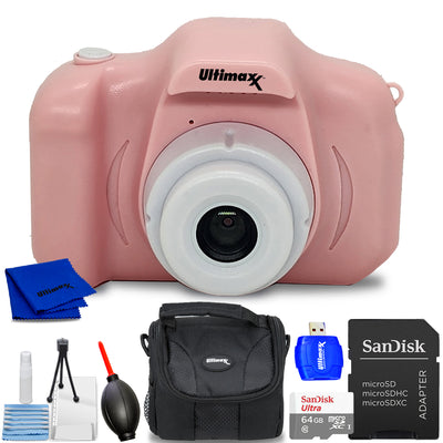 Ultimaxx Digital Video Recorder Camera Kids Teens ages 8-12 Beginners with Games 32GB Micro SD Holiday Christmas Gift Bundle