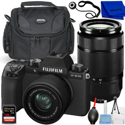 Fujifilm X-S10 (Black) with XC 15-45mm OIS PZ & XC 50-230mm OIS II Lenses Kit