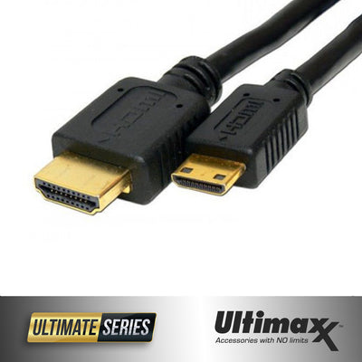ULTIMAXX HDMI to Mini HDMI Cable Type A-C 6 ft. High Speed Gold Plated