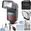 Energizer Digital I-TTL DSLR Flash for Nikon + AA Batteries and Charger Bundle