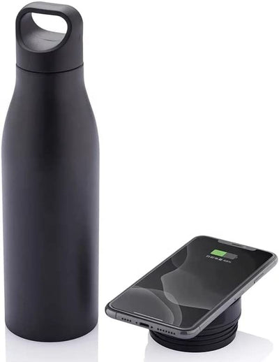 Power Water Bottle Insulated Premium Tumbler with Wireless Charging Power Bank