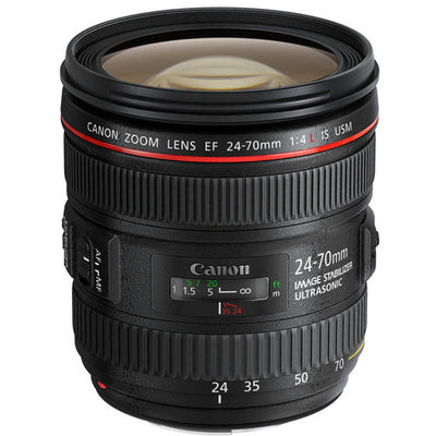 Canon EF 24-70mm f/4.0L IS USM Standard Zoom Lens - 10PC Accessory Bundle