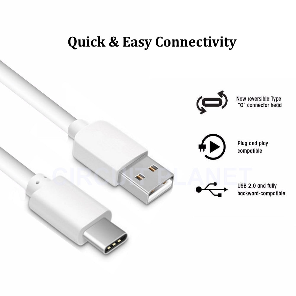 TYPE-C to USB Coiled SYNC Charger Cable Data Lead Charging Connector WHITE NEW