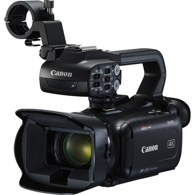 Canon XA40 Professional UHD 4K Camcorder PAL + 64GB + LED Light + Tripod Bundle