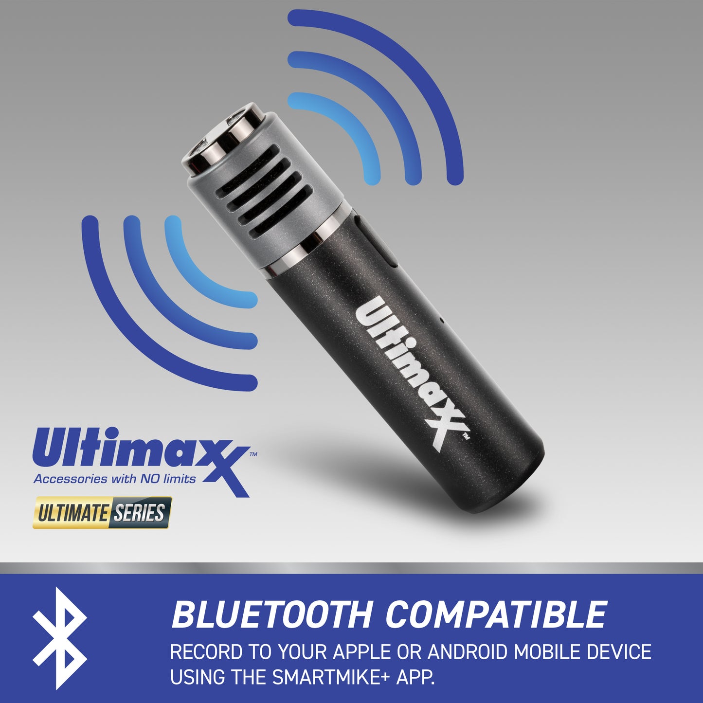 Ultimaxx Wireless Lavalier Bluetooth Mic for iPhone Android + LED Ring Vlog Kit