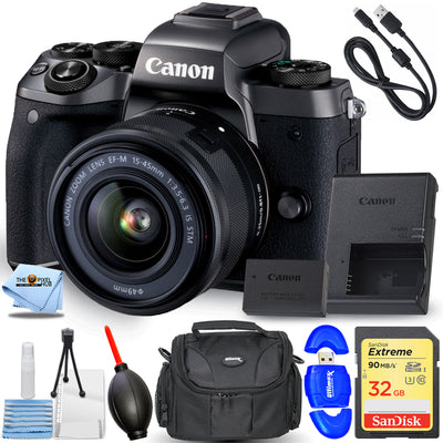 Canon EOS M5 Mirrorless Digital Camera with 15-45mm Lens - 7PC Accessory Bundle