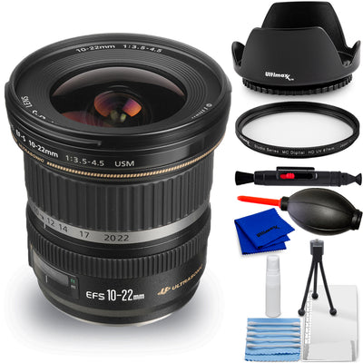 Canon EF-S 10-22mm f/3.5-4.5 USM Lens 9518A002 - 7PC Accessory Bundle