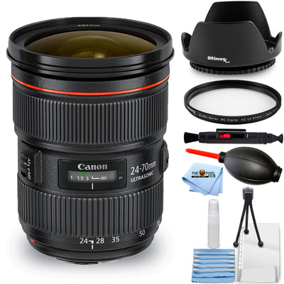 Canon EF 24-70mm f/2.8L II USM Zoom Lens (Black) 5175B002 - 7PC Accessory Bundle