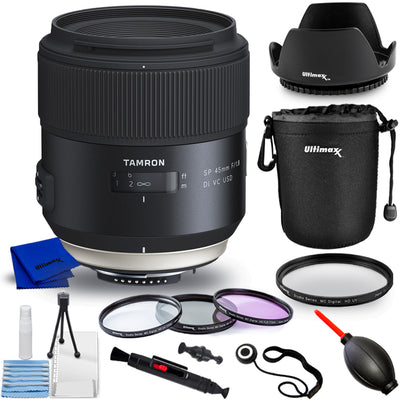 Tamron SP 45mm f/1.8 Di VC USD Lens for Nikon F AFF013N-700 - 10PC Accessory Kit