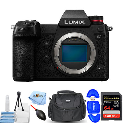 Panasonic Lumix DC-S1 Mirrorless Digital Camera (Body Only) Starter 64GB Bundle