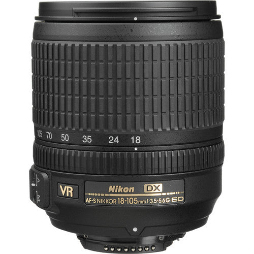 Nikon AF-S DX NIKKOR 18-105mm f/3.5-5.6G ED VR + Telephoto and Wide Angle Lenses