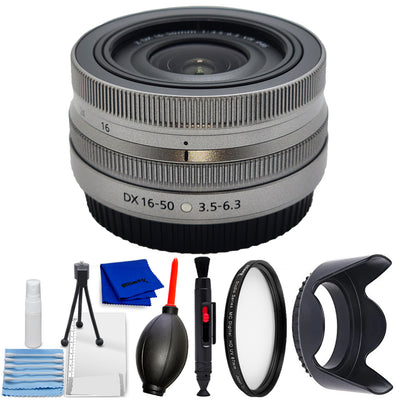 Nikon NIKKOR Z DX 16-50mm f/3.5-6.3 VR Lens (Silver) 20109 - 7PC Accessory Kit