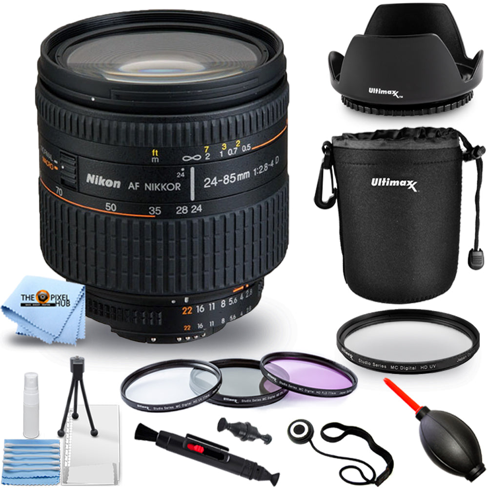 Nikon AF Zoom-NIKKOR 24-85mm f/2.8-4D IF Lens 1929 - 10PC Accessory Bundle